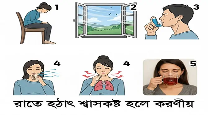রাতে হঠাৎ শ্বাসকষ্ট হলে করণীয়: প্রাথমিক পদক্ষেপ